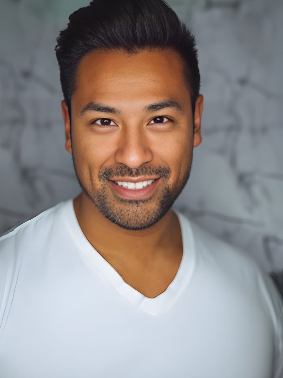 Upscaled professional portrait with natural skin detail